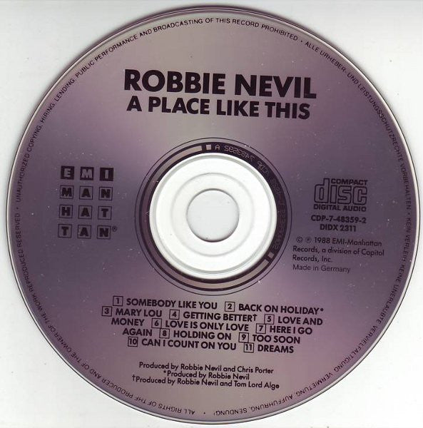 Robbie Nevil : A Place Like This (CD, Album)