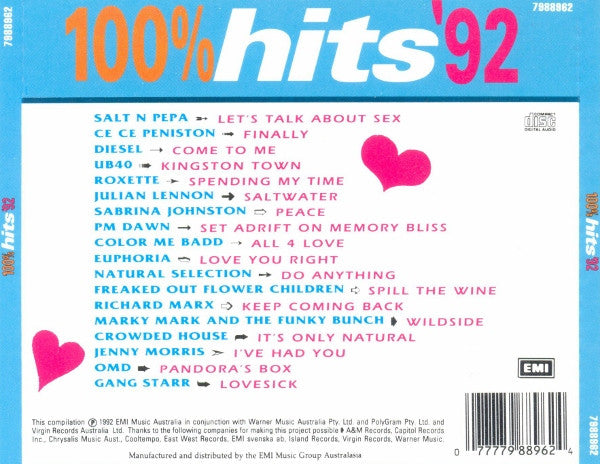 Various : 100% Hits '92 Volume 3 (CD, Comp)