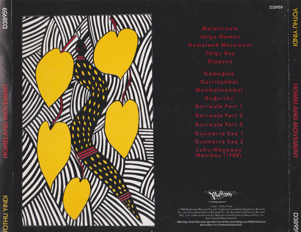 Yothu Yindi : Homeland Movement (CD, Album)