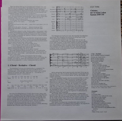 Johann Sebastian Bach, Bach-Ensemble, Helmuth Rilling : Die Kantate BWV 138 Warum Betrübst Du Dich, Mein Herz. BWV 95 Christus, Der Ist Mein Leben (LP, Album)