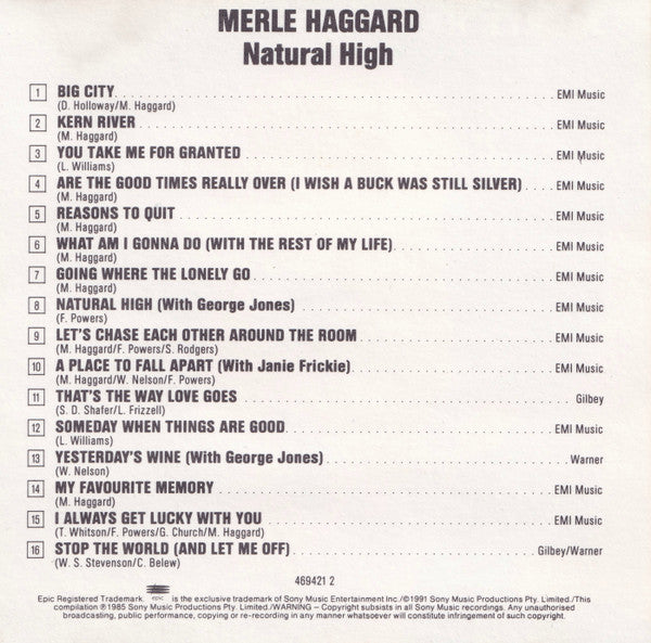Merle Haggard : Natural High (CD, Comp)