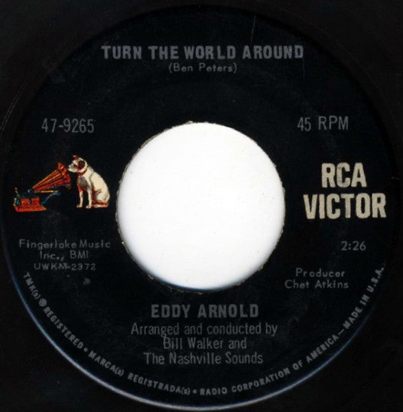 Eddy Arnold : Turn The World Around / The Long Ride Home (7", Ind)