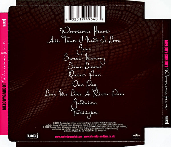 Melody Gardot : Worrisome Heart (CD, Album, RE, Sup)