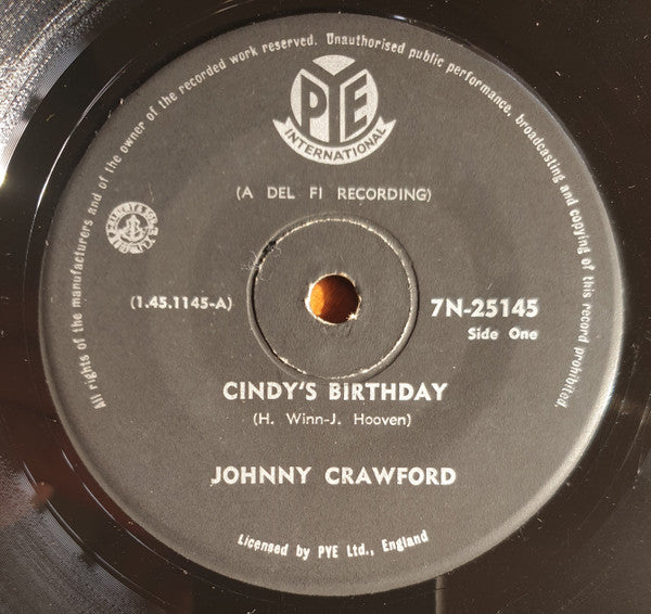 Johnny Crawford : Cindy's Birthday (7", Single)