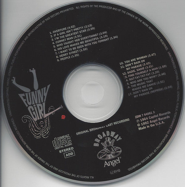 Jule Styne / Bob Merrill Featuring Barbra Streisand And Sydney Chaplin : Funny Girl (Original Broadway Cast) (CD, Album, Club)