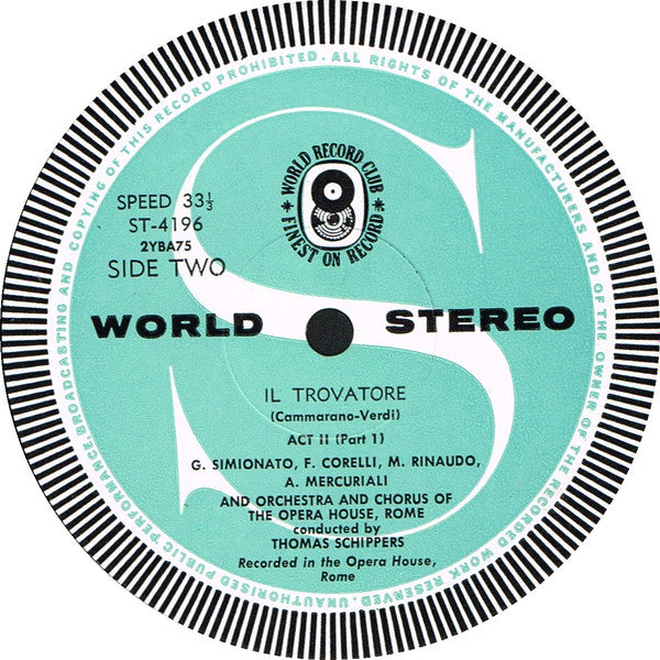 Verdi*  - Soloists/  Chorus* / Orchestra Of Teatro Dell'Opera Di Roma* / Schippers* : Il Trovatore (3xLP, Album, Club + Box)