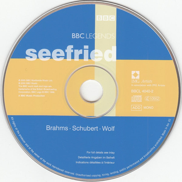 Irmgard Seefried, Eric Werba : Seefried (CD, Album, Mono, RM)