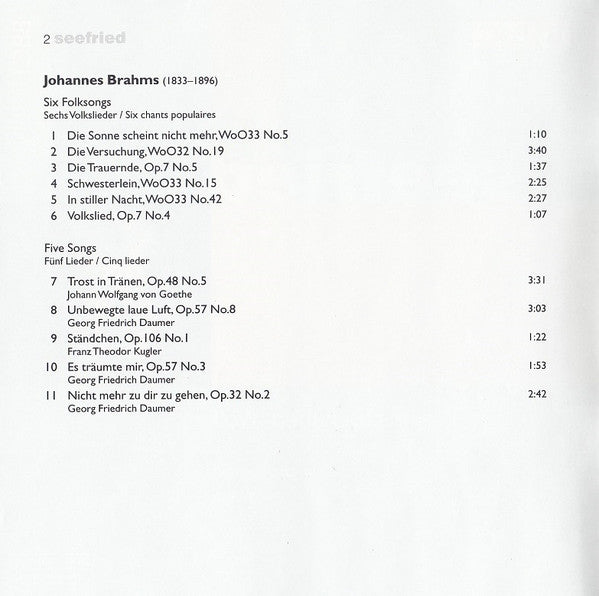 Irmgard Seefried, Eric Werba : Seefried (CD, Album, Mono, RM)