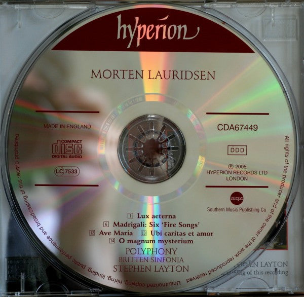 Morten Lauridsen - Polyphony, Britten Sinfonia, Stephen Layton : Lux Aeterna (CD)