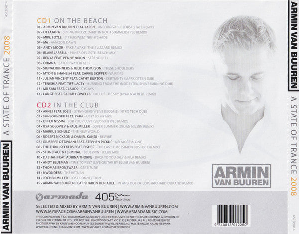 Armin van Buuren : A State Of Trance 2008 (2xCD, Mixed)