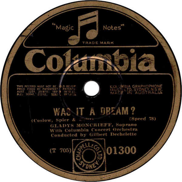 Gladys Moncrieff : Jeannine - I Dream Of Lilac Time / Was It A Dream? (Shellac, 10")