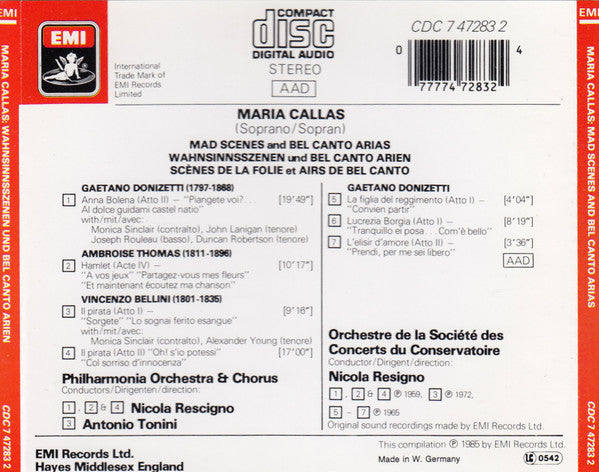 Callas* : Mad Scenes & Bel Canto Arias (CD, Comp, RE)