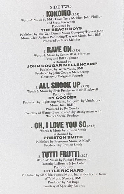 Various : Cocktail (Original Motion Picture Soundtrack) (Cass, Comp)