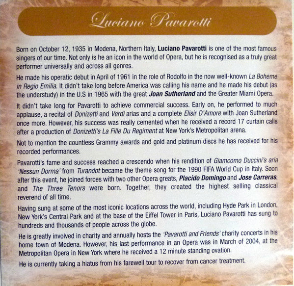 Luciano Pavarotti : Legendary Tenors - Essential Gold (Disc One) (CD, Comp)