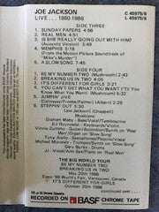 Joe Jackson : Live 1980/86 (2xCass)