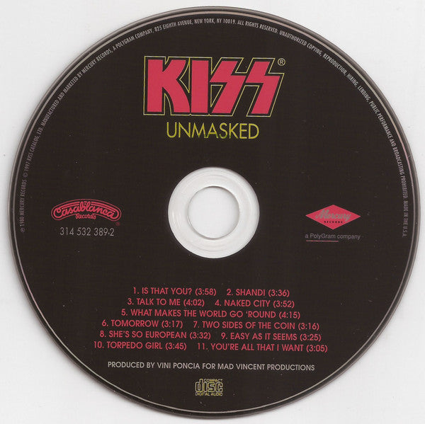 KISS : Unmasked (CD, Album, RE, RM, Son)