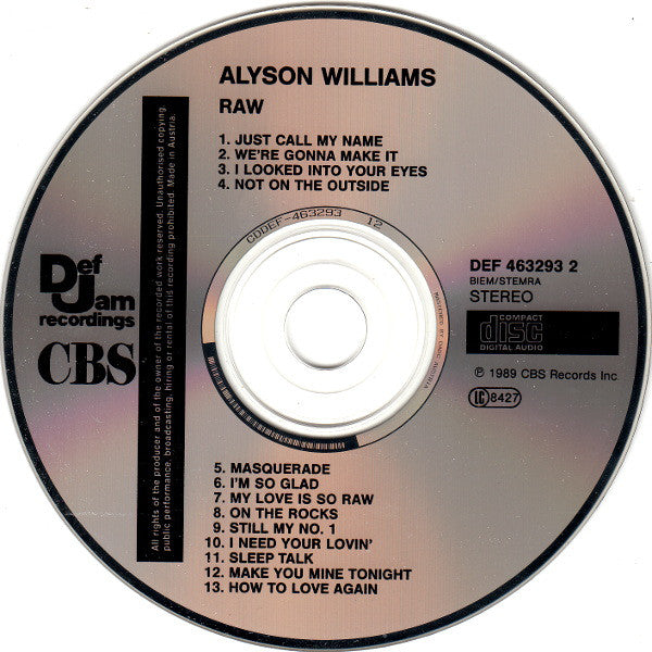 Alyson Williams : Raw (CD, Album)