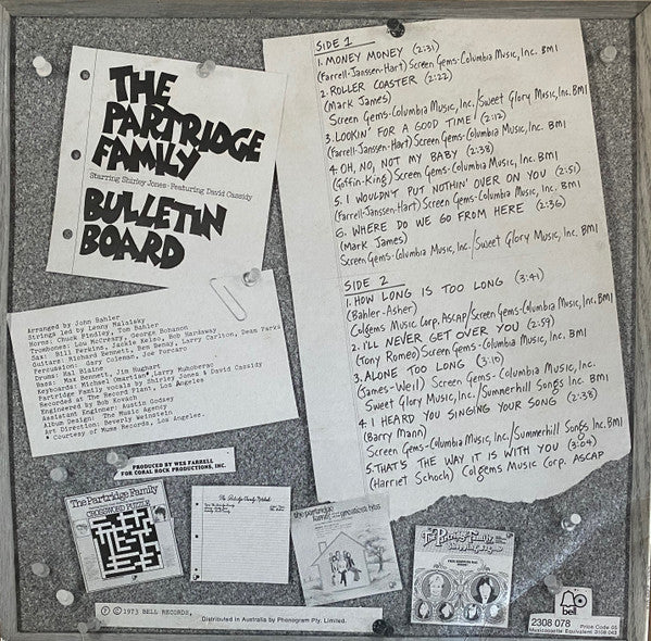 The Partridge Family Starring Shirley Jones (2) Featuring David Cassidy : Bulletin Board (LP, Album)