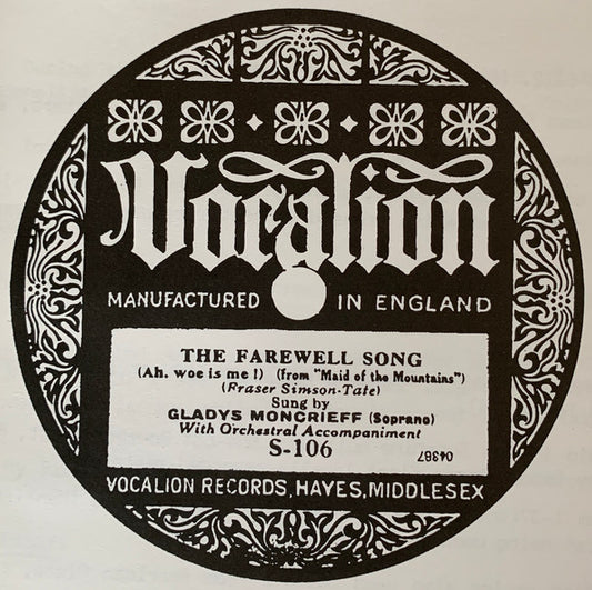 Gladys Moncrieff, Robert Chisholm (2) : The Farewell Song / Paradise For Two (Shellac, 12")