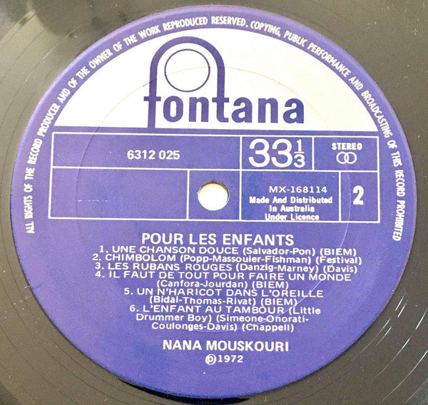 Nana Mouskouri : Pour Les Enfants (LP, Album)