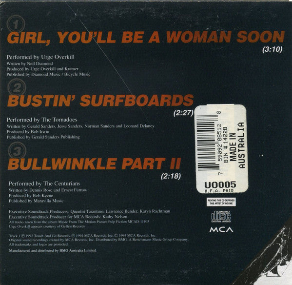 Urge Overkill : Girl, You'll Be A Woman Soon (CD, Single, Car)