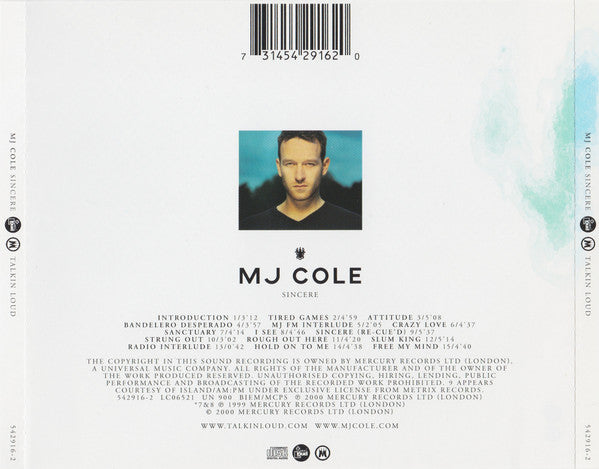 MJ Cole : Sincere (CD, Album)
