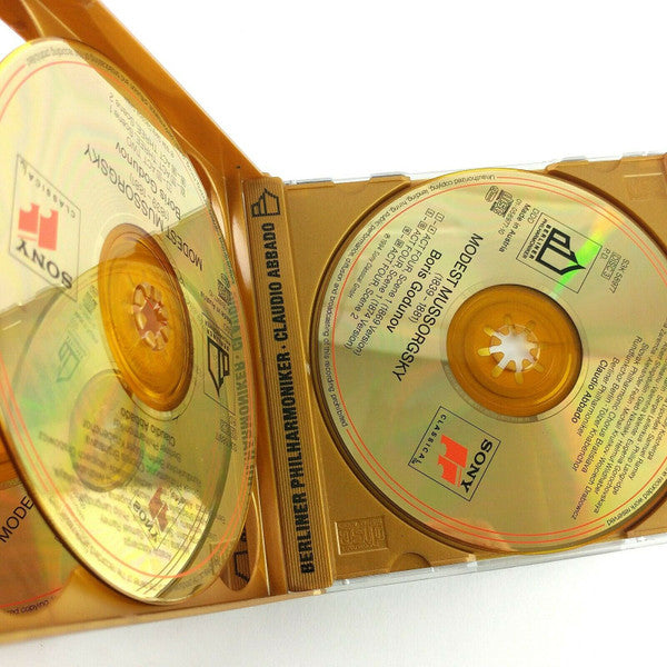 Mussorgsky* - Berliner Philharmoniker, Claudio Abbado, Anatoly Kotcherga*, Marjana Lipovšek, Samuel Ramey, Sergei Larin*, Sergei Leiferkus, Philip Langridge : Boris Godunov (3xCD, Album, Gol + Box)