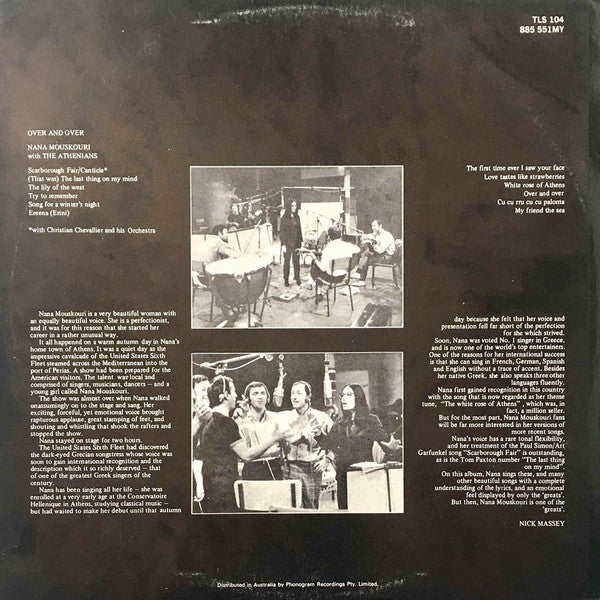 Nana Mouskouri : Over & Over (LP, Album)