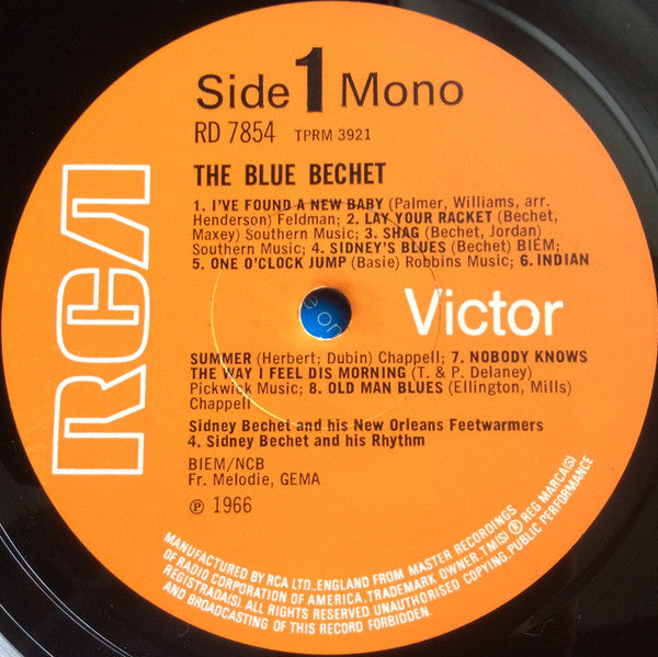 Sidney Bechet : The Blue Bechet (LP, Comp, Mono)