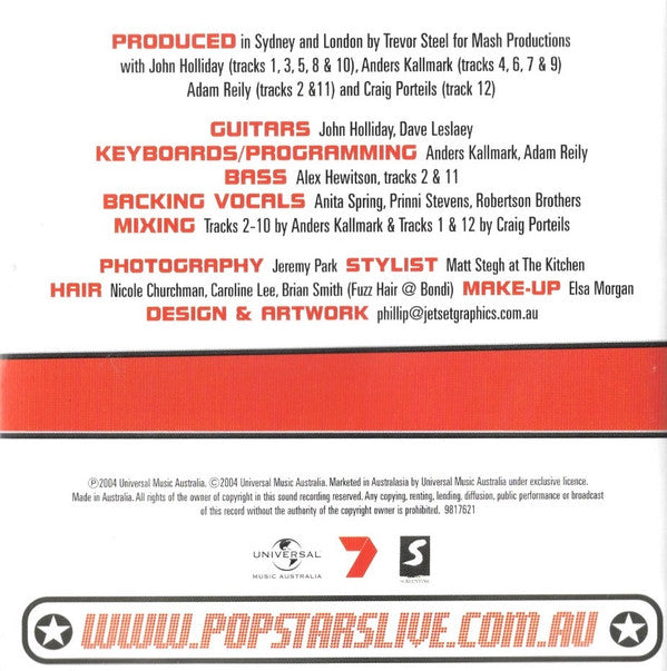Popstars Live: The Finalists : The Finalists & Their Songs (CD, Album, Comp)