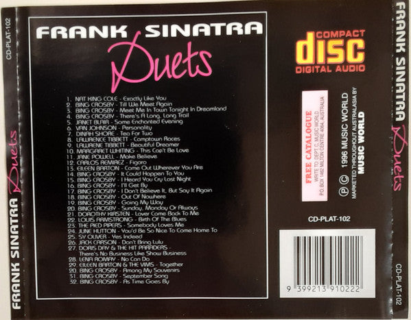 Frank Sinatra : Frank Sinatra Duets With (CD, Album, Comp)