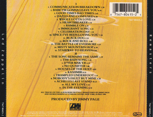 Led Zeppelin : Remasters (2xCD, Comp, RE, RM, 'Sl)