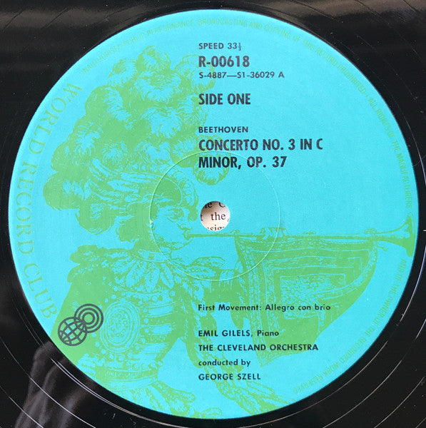 Beethoven* / Emil Gilels, The Cleveland Orchestra Conducted By Szell* : Piano Concerto No. 3 In C Minor, Op. 37 (LP, Album, Club, RE)