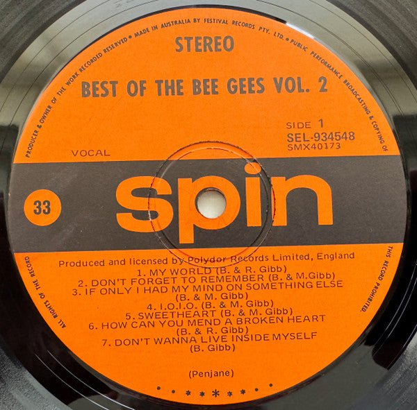 Bee Gees : Best Of The Bee Gees Vol. 2 (LP, Comp)
