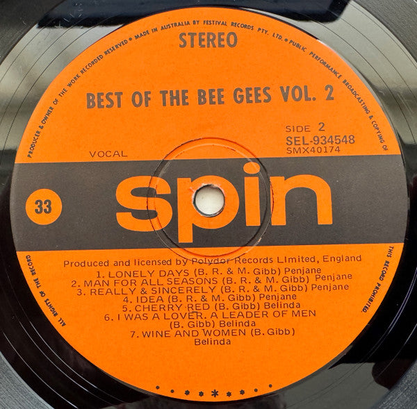 Bee Gees : Best Of The Bee Gees Vol. 2 (LP, Comp)