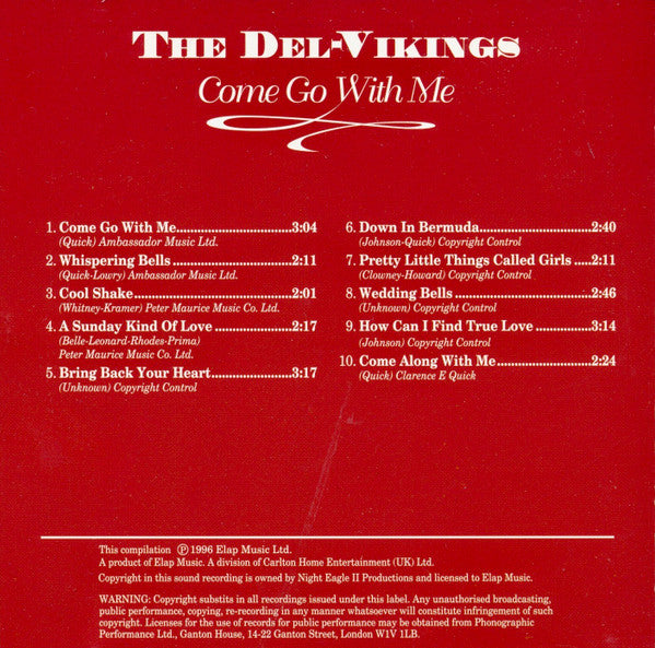 The Dell-Vikings : Come Go With Me (as The Del-Vikings) (CD, Comp)