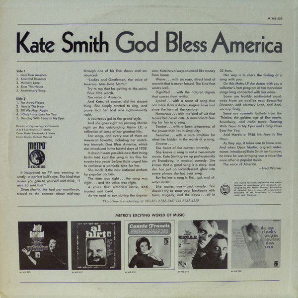 Kate Smith (2) : God Bless America (LP, Comp)