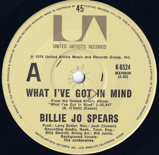 Billie Jo Spears : What I've Got In Mind (7", Single)