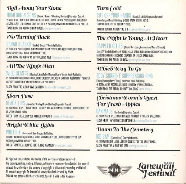 Various : Mini Presents Laneway Loves (CD, Album, Comp)