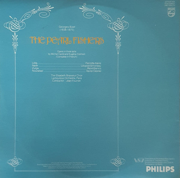 Georges Bizet - Pierrette Alarie, Leopold Simoneau, René Bianco, Choeurs Elisabeth Brasseur, Orchestre Des Concerts Lamoureux Conducted By Jean Fournet : The Pearl Fishers (2xLP, Gat)
