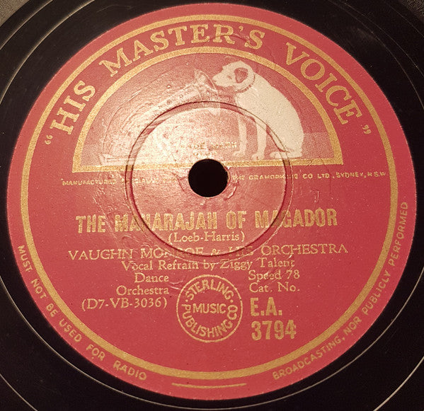 Vaughn Monroe And His Orchestra : Cool Water / The Maharajah Of Magador (Shellac, 10")