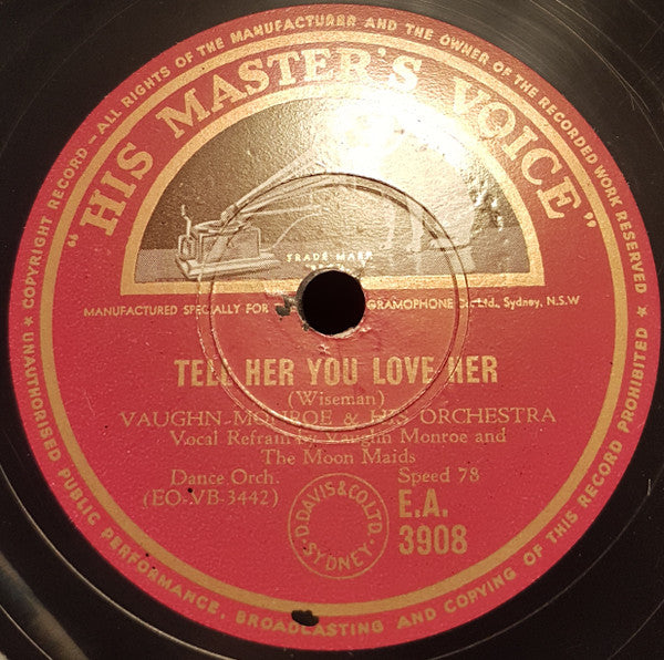 Vaughn Monroe And His Orchestra : Thanks, Mister Florist / Tell Her You Love Her  (Shellac, 10")