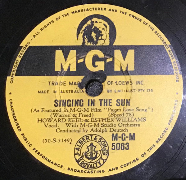 Howard Keel : Why Is Love So Crazy / Singing In The Sun (Shellac, 10")