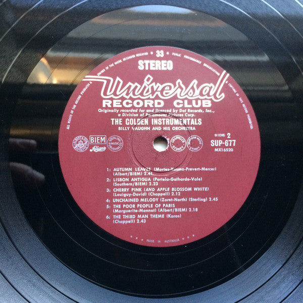 Billy Vaughn And His Orchestra : The Golden Instrumentals (LP, Album, RE)