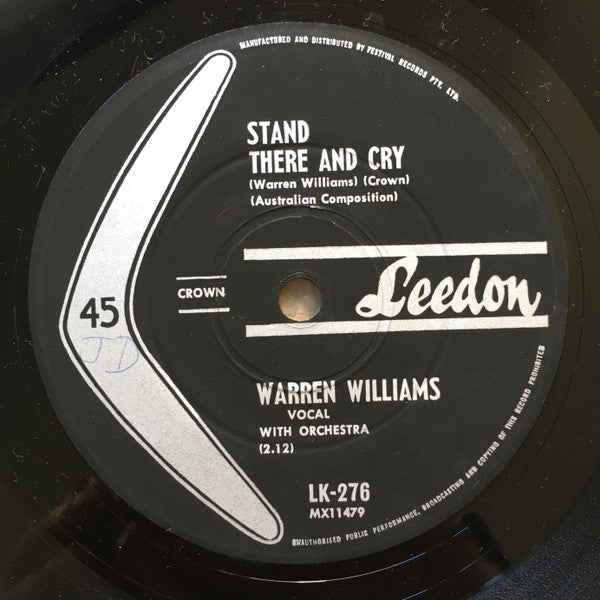 Warren Williams (6) : Stand There And Cry (7")