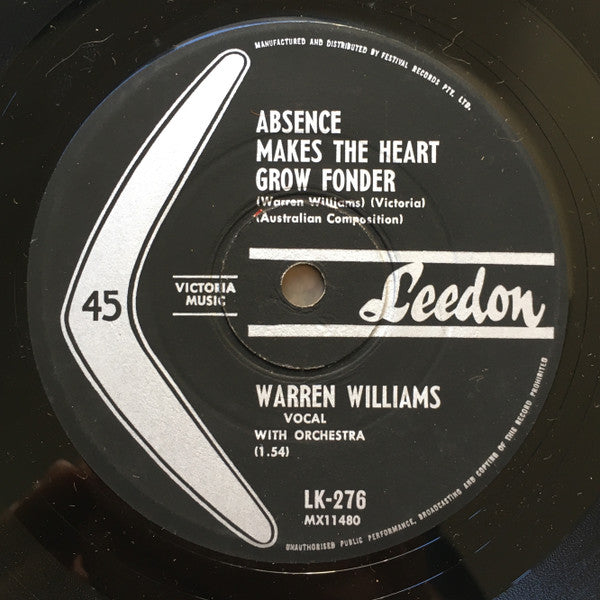 Warren Williams (6) : Stand There And Cry (7")