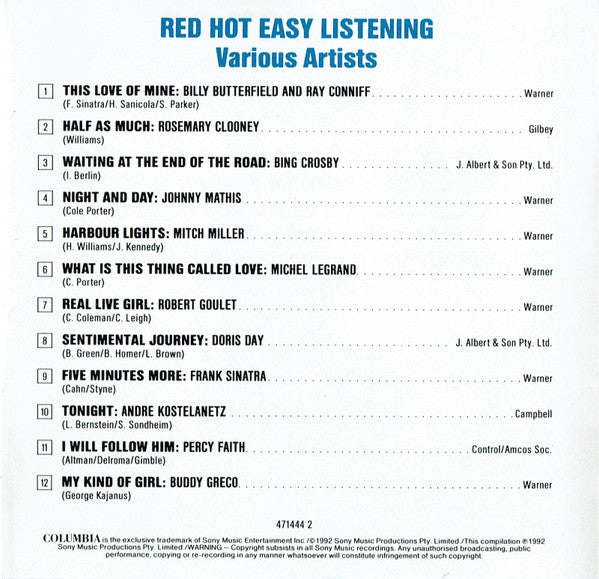 Various : Red Hot Easy Listening (CD, Comp)