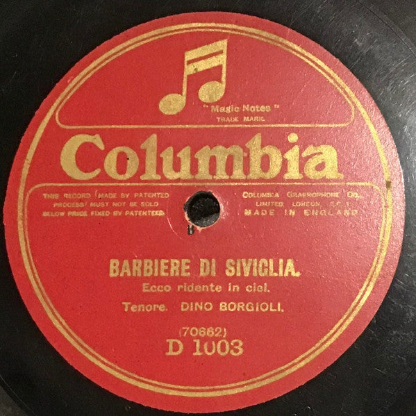 Dino Borgioli : Barbiere Di Siviglia (Shellac, 10")