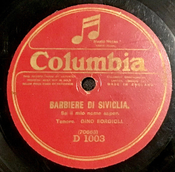 Dino Borgioli : Barbiere Di Siviglia (Shellac, 10")