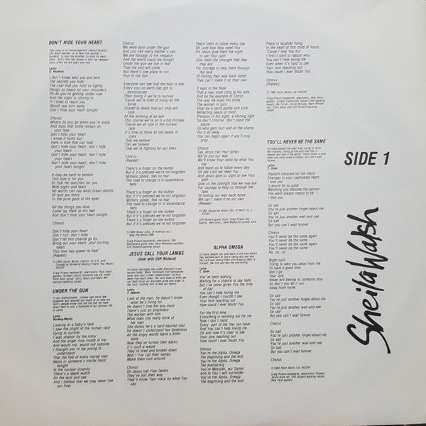 Sheila Walsh : Don't Hide Your Heart (LP, Album)